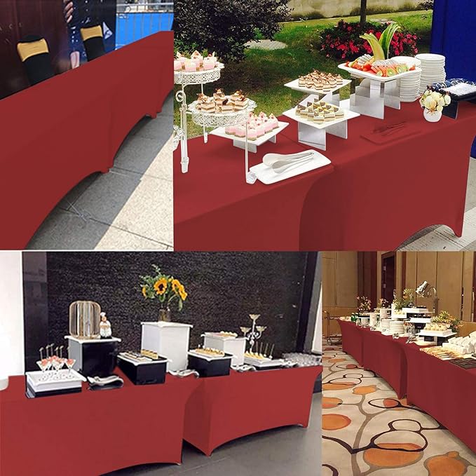 RELIANCER 1 Pack Stretch Spandex Table Covers for Rectangular Tables,4FT Elastic Fitted Tablecloth,Universal Rectangular Table Cloth Protector for Outdoor Party,Wedding,Bar,Birthday,Banquet,Events