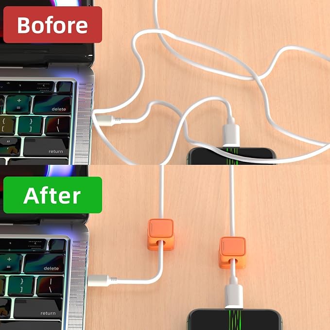 8 Pack Cord Organizer, Magnetic Cable Clips, Under Desk Management, Strong - Image 8