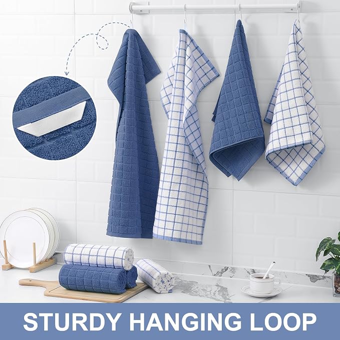 Homaxy Premium Cotton Kitchen Dish Cloths 12"x 12", 8 Pack - Image 6