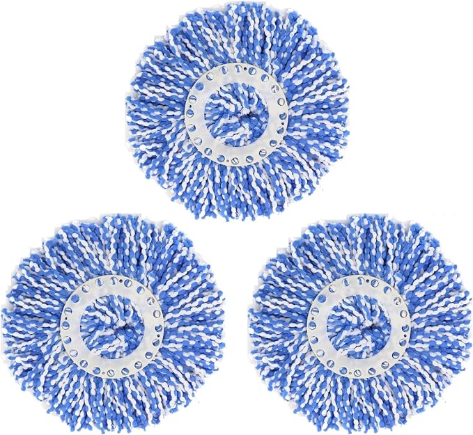 3 Pack 360° Spin Magic Mop Replacement Head, Round Shape Standard Size by TidyMonster