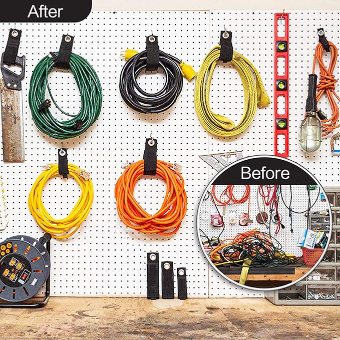 Zkptops 12Pcs Extension Cord Holder Organizer 13 in Heavy Duty Cord Straps | - Image 5