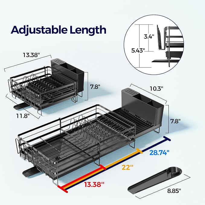 Large Dish Drying Rack, Expandable Dish Rack - Image 6