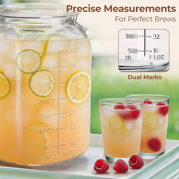 ComSaf Large Square Glass Food Jars 1.1 Gallon 2 Pack - Image 3