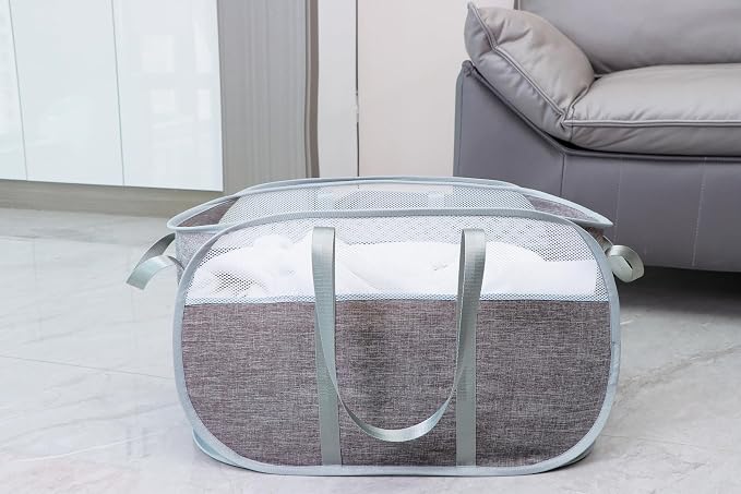 Pop Up Laundry Hamper，with Durable Handles collapsible laundry basket，Easy to - Image 3
