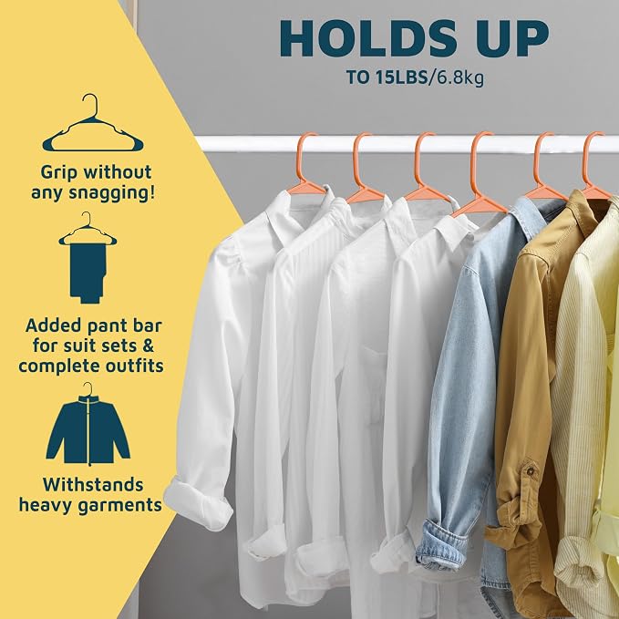 Lifemaster Plastic Clothes Hangers – Heavy Duty Hanger Set, - Image 11