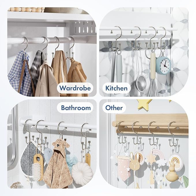 Bathway Shower Curtain Hooks Nickel Shower Curtain Rings - Image 7