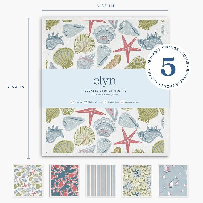 ELYN Swedish Dishcloths, Reusable & Washable Sponge Cloths, Absorbent Cleaning - Image 2