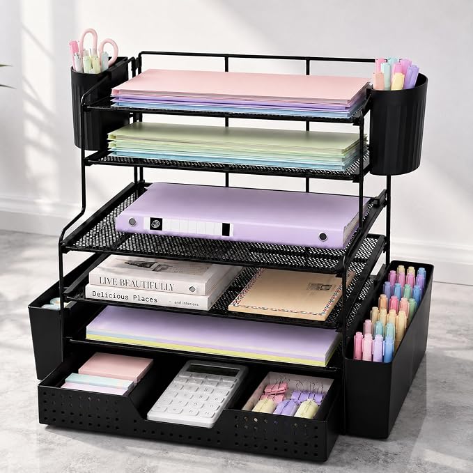 Desk Organizer, 6-Tier Desktop File Organizer - Image 4
