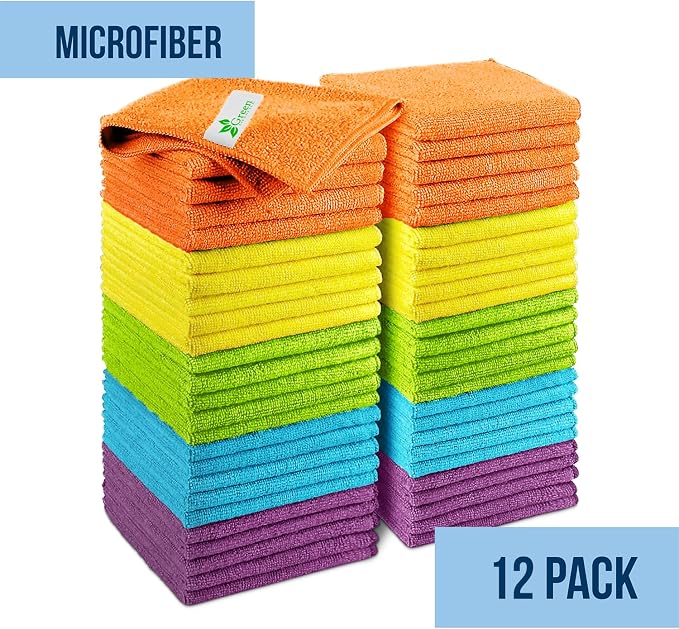 GREEN LIFESTYLE Microfiber Cleaning Cloth 11.5" x 11.5" 12 Pack - Image 7