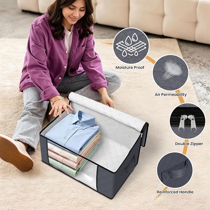 35L Closet Organizers, Foldable Under Bed Storage Containers | Storage Bags - Image 6