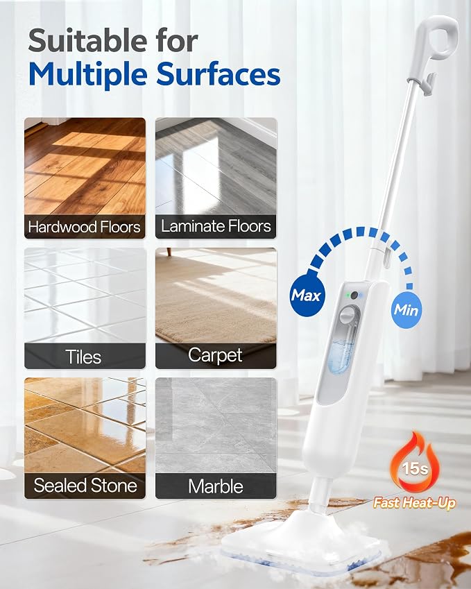 Steam Mop, 12-in-1 Handheld Steam Cleaner, Powerful Detachable Steam Mop - Image 2