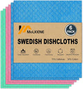 MoLKENE Swedish Dishcloths for Kitchen, 6 Pack Cellulose Sponge Cloths | by MoLKENE