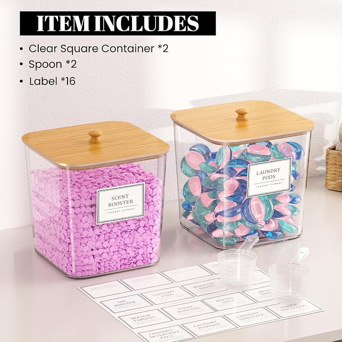 HomePekite 2 Pack Laundry Pods Container, Laundry Room Organization and Storage - Image 5