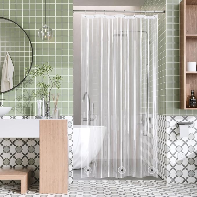 AmazerBath Shower Curtain Liner Stall, 48x72 Clear Shower Curtain Liner - Image 7