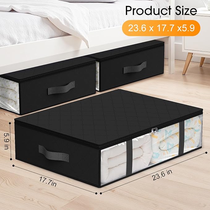 StorageRight Under Bed Storage Bags, 10 Pack, Comforters, Blankets and Seasonal - Image 3