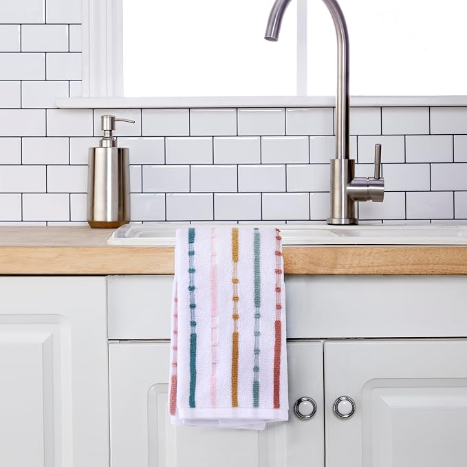 SKL Home Modesto Stripe Hand Towel Set-2pc, Premium 100% Cotton, reversible - Image 3