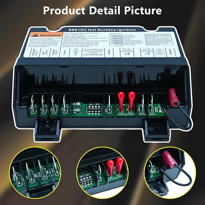 Upgraded S8910U3000 Universal Hot Surface Ignition HIS Control Module, Compatible with Honeywell S8910U3000