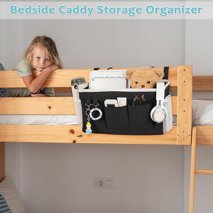 Bedside Caddy, Bedside Storage Bag Hanging Organizer - Image 6