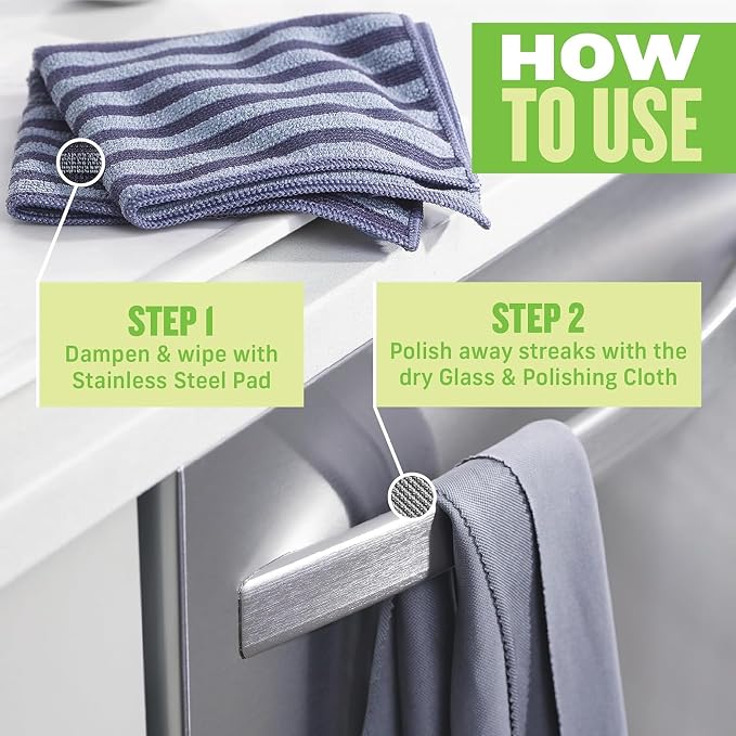 E-Cloth Stainless Steel Cleaning Cloth Pack - Image 2