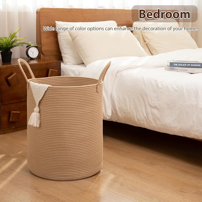 OIAHOMY 60L Nursery Hamper Laundry Basket Laundry Hamper Yellow - Image 5