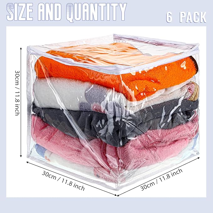 Shappy 6 Packs Clear Plastic Storage Bags - Image 2