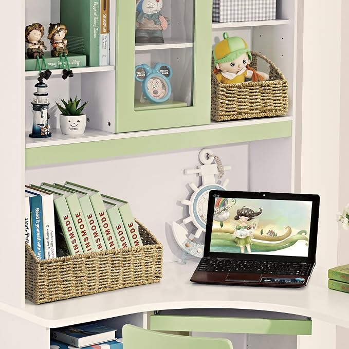Pantry Baskets Organization, Wicker Storage Basket Green - Image 6