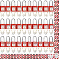 SAFBY Lockout Tagout Locks, Safety Padlock, Keyed Differently Loto Safety Padlocks for Lock Out Tag Out Kits Station (Red 1-30)