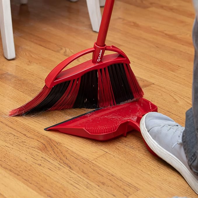 O-Cedar One Sweep Broom & Step-On Dustpan Set | Patented Wave Bristles Remove - Image 10