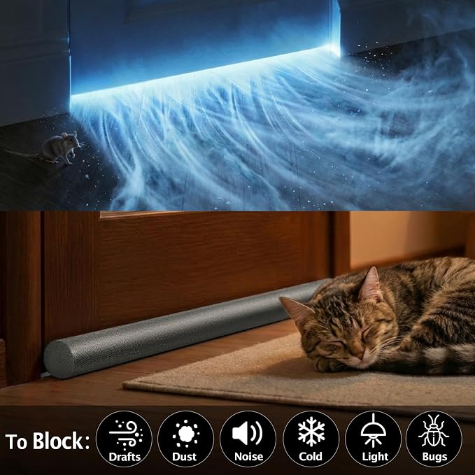 MAXTID 32" Gray Door Air Draft Stopper, Wind Blocker - Image 3