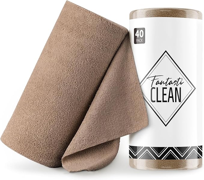 Fantasticlean Microfiber Cleaning Cloth Roll- 40 Sheets, Tear-away Microfiber by Fantasticlean