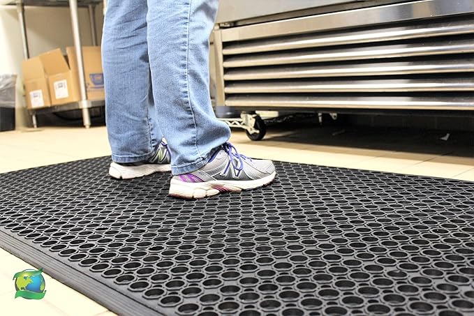 Envelor Anti Fatigue Mat Rubber Floor Mats Door Mat Non Slip Drainage Mat for Entryway, Kitchen, Restaurant, Garage, Heavy Duty Use Doormat, Commercial Floor Mat Industrial 36 x 60 Inches