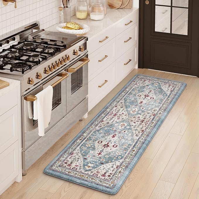 Collive Kitchen Mats for Floor, Cushioned Anti Fatigue Kitchen Rugs Waterproof Sink Rugs Non Slip, Soft Comfortable Standing Mats for Office, Laundry, 17”x59”