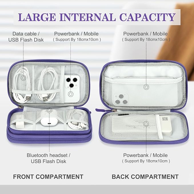 FYY Electronic Organizer, Travel Tech Pouch Bag, Waterproof, Double Layers - Image 3