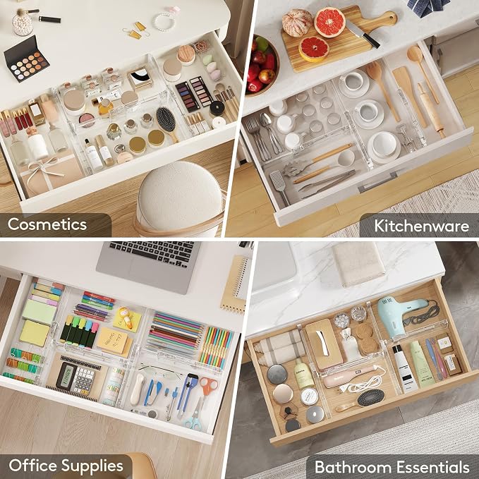 Lifewit 4" High Upgrade Drawer Divider, Adjustable Drawer Organizer Clothes | - Image 7
