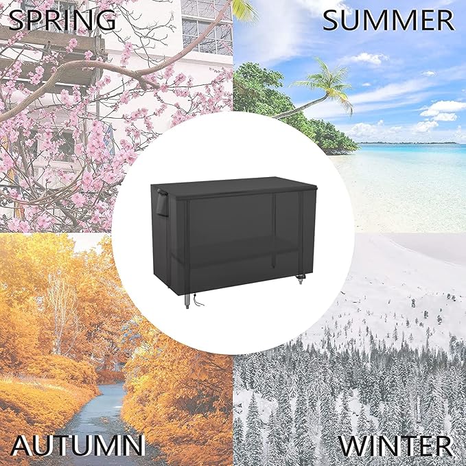 Outdoor Prep Table Cover 60 Inch,Waterproof Fadeproof UV Resistant Patio Stainless Steel Metal BBQ Table Cover All Season Protection for Outdoor Table - 60 x 24 x 35 Inch