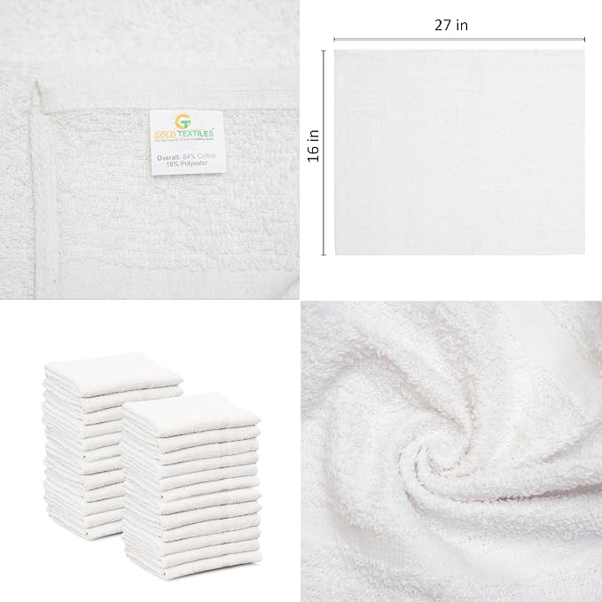 White 16x27 Inch Cotton Blend Economy Hand Towels Salon/Gym/Hotel Super use - Image 6