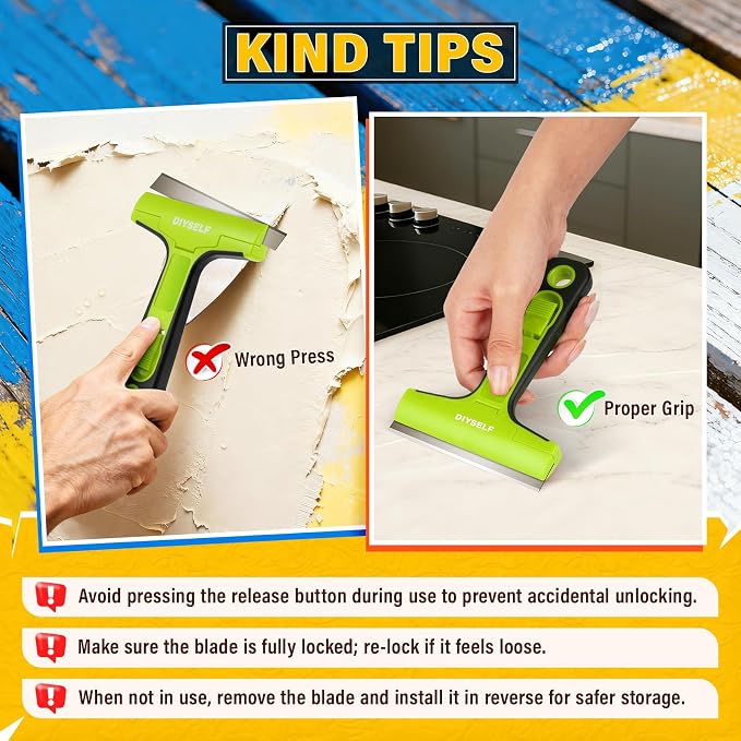 DIYSELF Razor Blade Scraper, 4 Inch Razor Blade Tool - Image 5