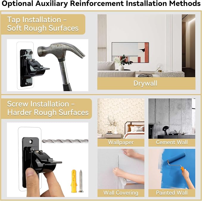 8PCS No Drill Curtain Rod Bracket, Adhesive Curtain Rod Holders | Multipurpose - Image 8