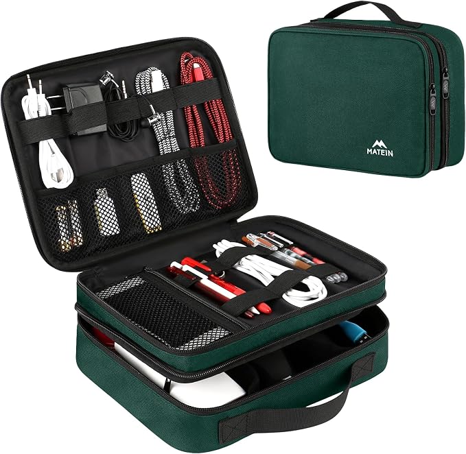 MATEIN Electronics Travel Organizer, Double Layers Charger Organizer Bag | by MATEIN