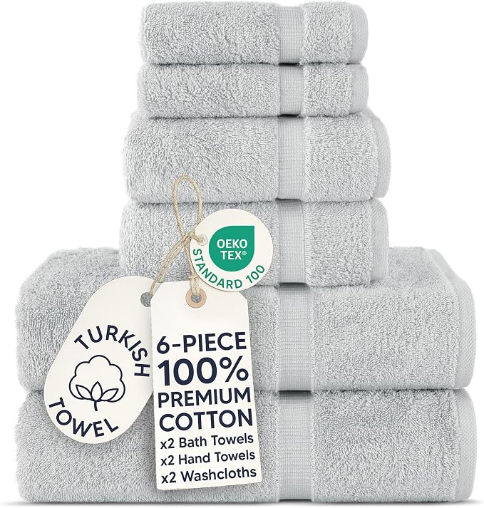 Chakir Turkish Linens 100% Cotton 6-Piece Towel Set, Oeko-Tex Certified: 2 Bath by ChakirTurkishLinens