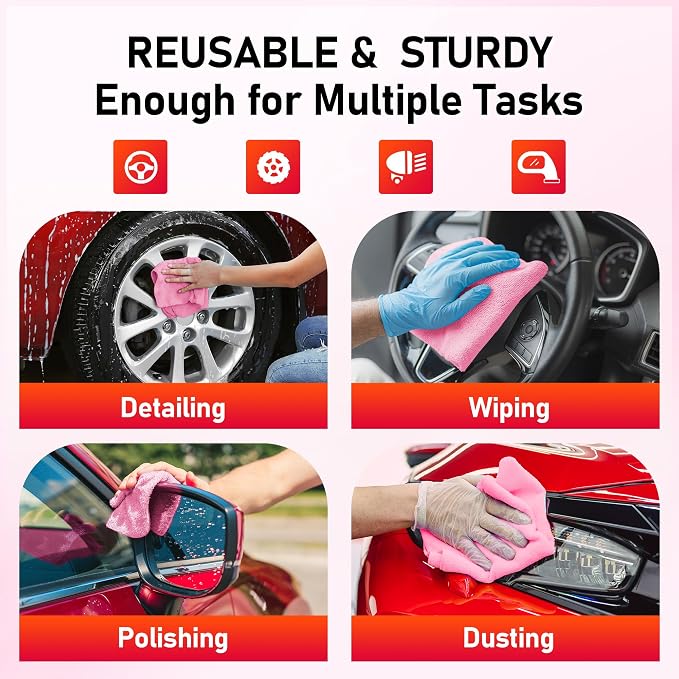 Microfiber Cleaning Cloth Roll, 75 Pack Tear Away Microfiber Towel, Reusable - Image 5