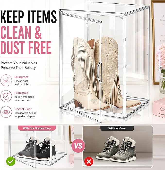 5 Pack Clear Tall Boot Storage Box, Organizer - Image 4