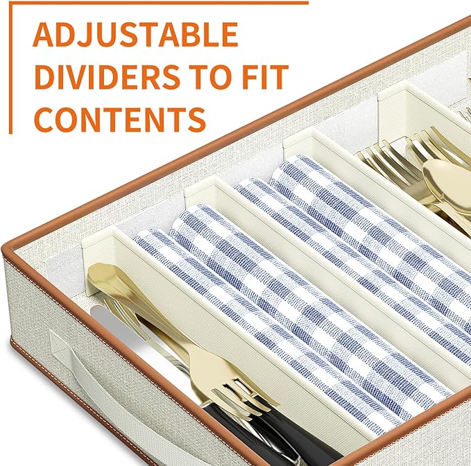 Aokeyee 6-Piece China Storage Containers Set, Hard Shell Moving Boxes for Dishes, Plates, Mugs & Flatware – Dinnerware Organizer with Soft Dividers, Sturdy Handles & Zippers, Ivory