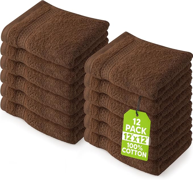 Utopia Towels 12 Pack Premium Wash Cloths, 12x12 in, 100% Cotton, Gym & Face by Unknown