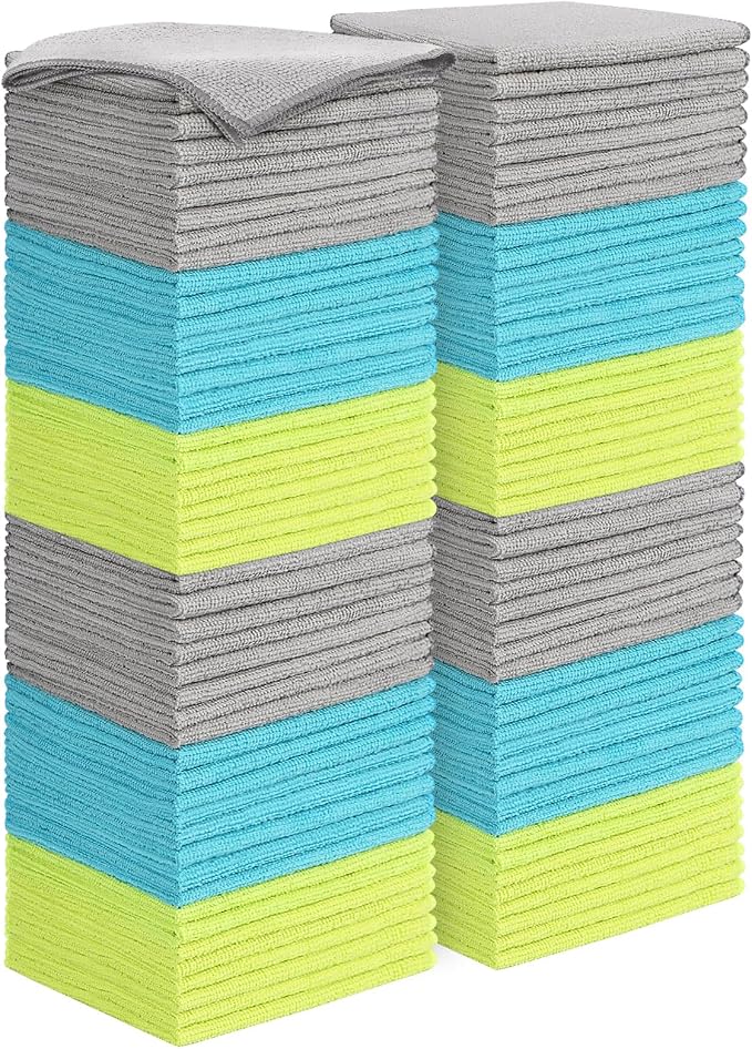 AIDEA Microfiber Cleaning Cloth-100PK, Microfiber Towels by AIDEAHOME