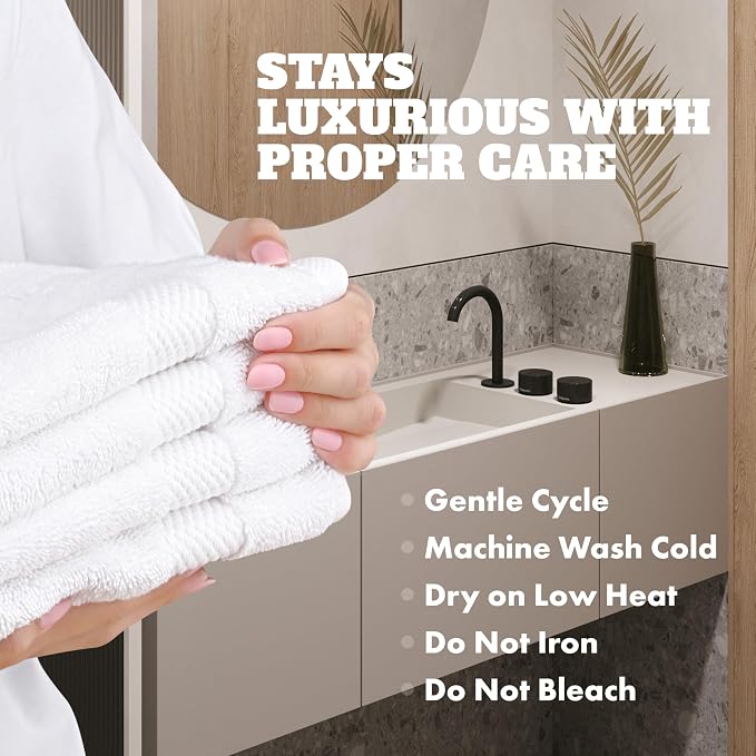 Wealuxe White Hand Towels for Bathroom Cotton Hand Towel Bulk for Gym, Kitchen - Image 6