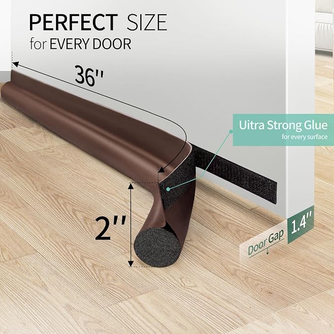 MAXTID Under Door Draft Stoppers Brown 36 Inch Door Draft Blocker Draft Stoppers - Image 4