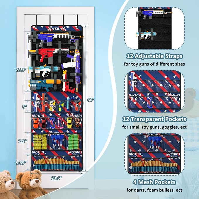 Over The Door Organizer for Toy Gun, Toy Storage Toys Organizer - Image 6