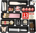 Canfanni 13 Pack Plastic Drawer Organizers Set, 3 Sizes Desk Drawer Organizer by Canfanni