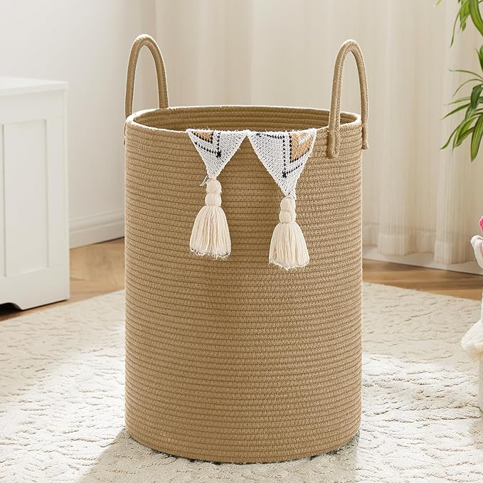 Artfeel Laundry Basket, Woven Cotton Rope Laundry Hamper, 80L by Artfeel